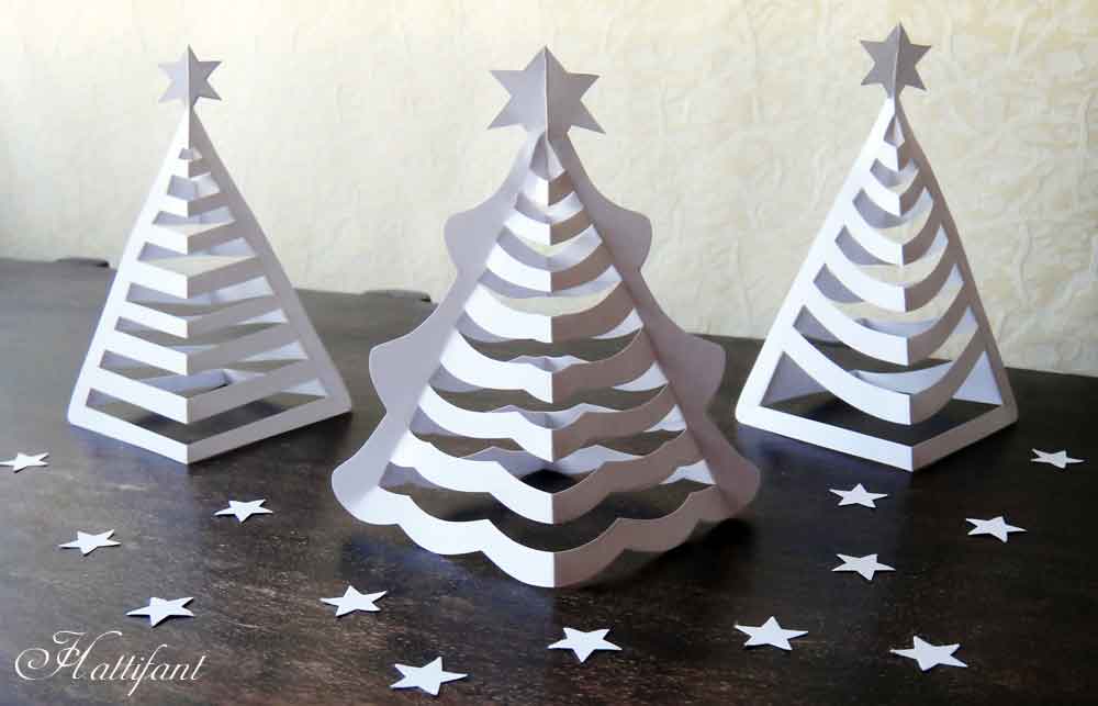 3D Paper Christmas Trees