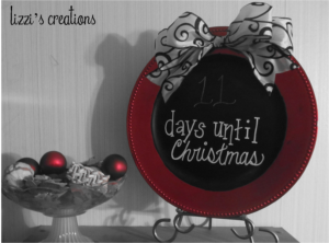 Christmas Countdown Chalkboard Plate