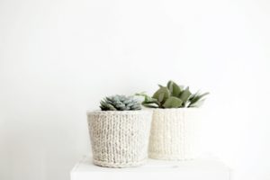 Chunky Knit Planter Cover