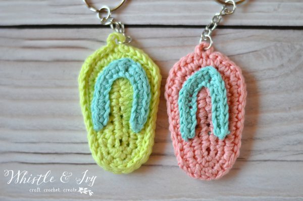 Crochet Flip Flop Keychain