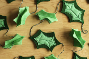 Felt Holly Leaf Garland