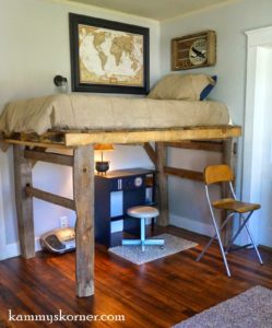 Fence Posts and Pallet Loft Bed