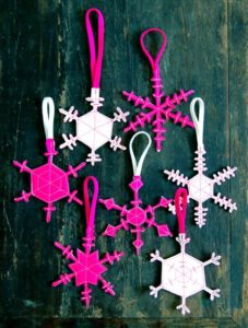 Two Sided Felt Snowflakes