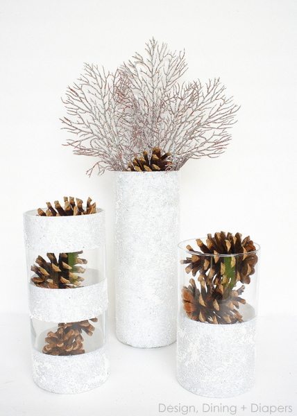 Winterized Dollar Store Vases