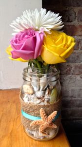 Beachy Mason Jar Vase