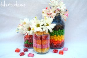 Candy-Filled Mason Jar Vases