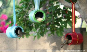 Colored Paint Can Feeders