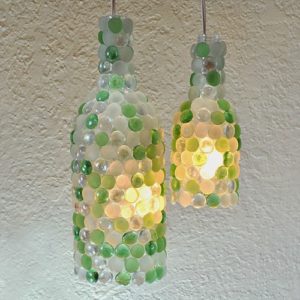 Glass Pebble Wine Bottle Lights