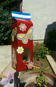 Milk Carton Bird Feeder