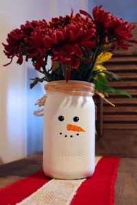 Snowman Mason Jar Vase