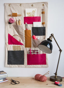 Hanging Scrap Fabric Wall Organizer