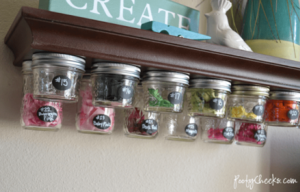 Mason Jar Storage Shelf