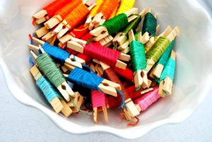 Organizing Embroidery Floss With Clothpins