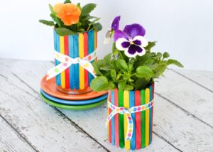 Popsicle Stick Flower Pots