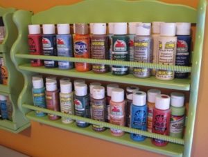 Spice Rack as Acrylic Paint Holder