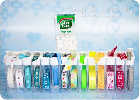 Tic Tac Containers as Ribbon Storage