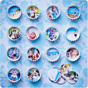 Bottle cap photo frames