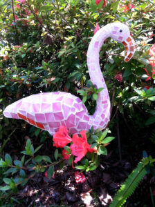 Flamingo Mosaic Garden Art Made from Plastic Pink Dollar Store Flamingo