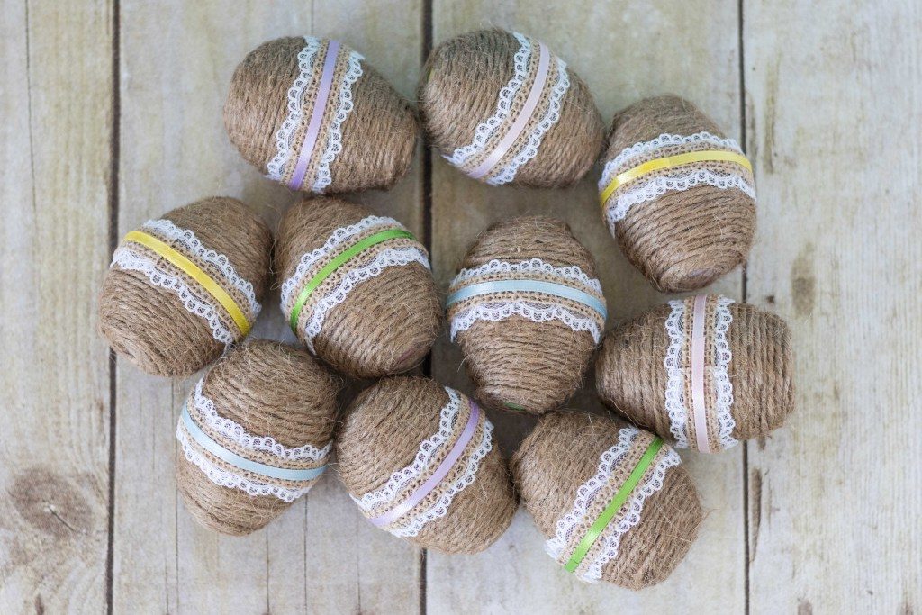 Twine and Lace Easter Eggs
