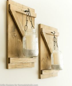 Farmhouse Style Hanging Mason Jar Candle Holders