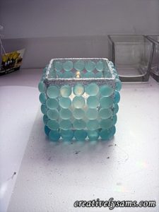 Glass Gem Candle Holder