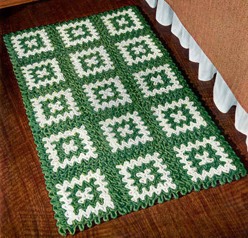 Green And White Rug