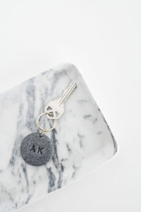 Monogram Clay Keychain