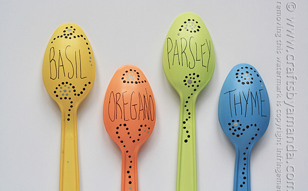 Plastic Spoon Garden Markers