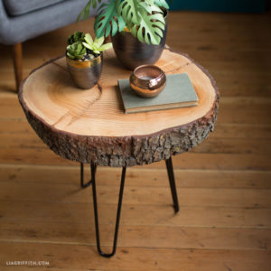 wood slice side table