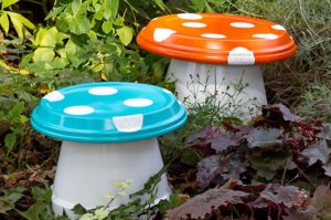 Terra Cotta Garden Mushrooms