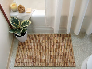 Wine cork bath mat