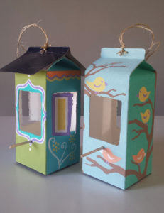 Juice Carton Bird Feeder