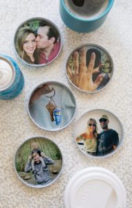 Photo Mason Jar Lid Coasters