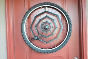 Bike Wheel Halloween Wreath