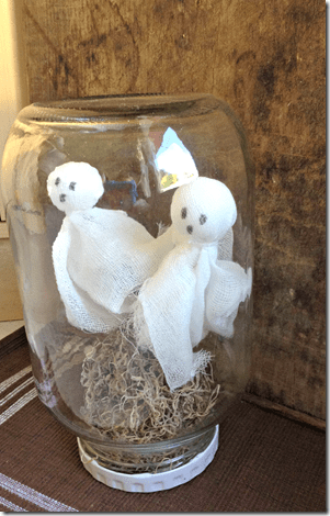 Halloween Ghosts Under Glass