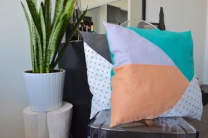 Scrap Fabric Geometric Pillow