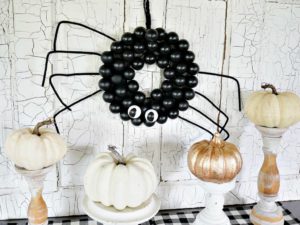 Spider Wreath Using Ping Pong Balls
