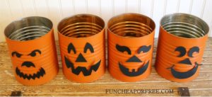 Tin Can Jack-O-Lanterns