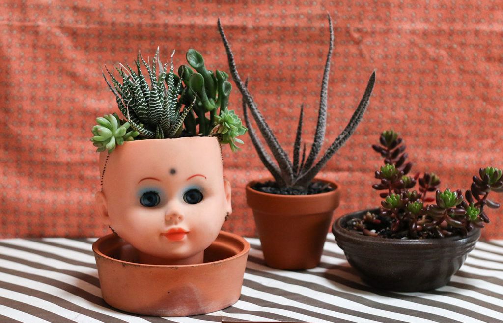 Doll head planter