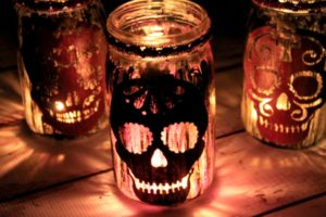 Sugar Skull Mason Jar Lanterns
