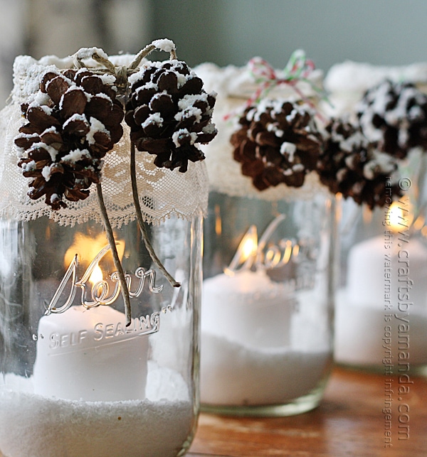 Snowy Pinecone Luminaries
