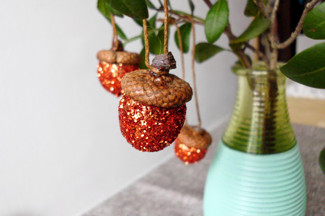 Glitter Acorn Ornaments