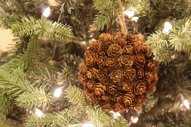 Mini Pine Cone Kissing Ball Ornament
