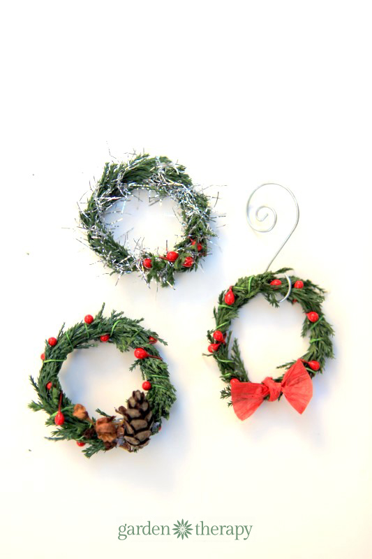 Miniature Evergreen Wreath Ornaments