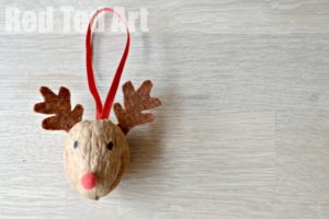 Walnut Shell Reindeer Ornament