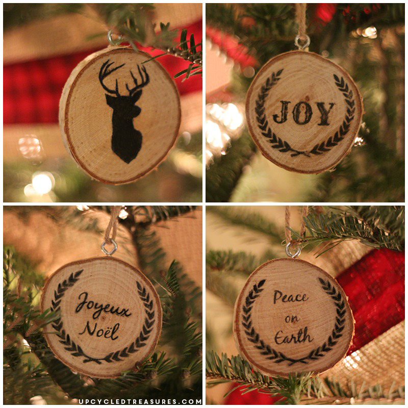 Wood Slice Christmas Ornaments