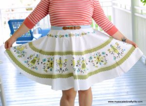 Vintage Tablecloth Circle Skirt