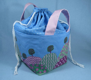 Fabric Basket with Drawstring Top