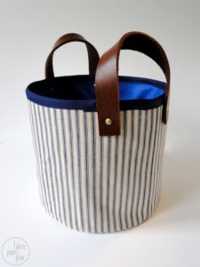 Fabric + Leather Storage Basket