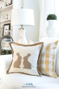 Burlap Easter Bunny Pillow